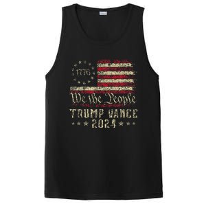 Trump Jd Vance 1776 Retro Us American Flag Trump Vance 2024 PosiCharge Competitor Tank