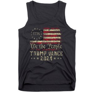 Trump Jd Vance 1776 Retro Us American Flag Trump Vance 2024 Tank Top