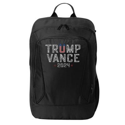 Trump Jd Vance 2024 Retro Stripe And Star Trump Vance 2024 City Backpack