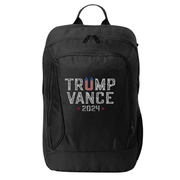 Trump Jd Vance 2024 Retro Stripe And Star Trump Vance 2024 City Backpack