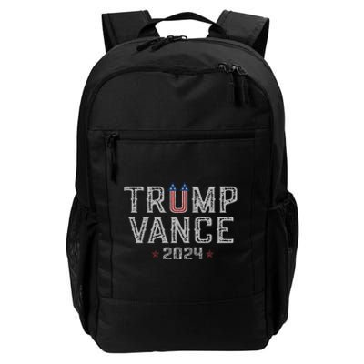 Trump Jd Vance 2024 Retro Stripe And Star Trump Vance 2024 Daily Commute Backpack