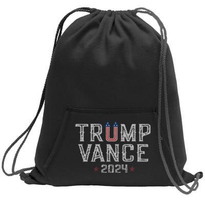 Trump Jd Vance 2024 Retro Stripe And Star Trump Vance 2024 Sweatshirt Cinch Pack Bag