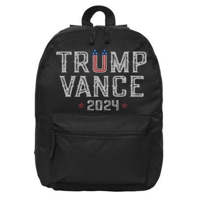 Trump Jd Vance 2024 Retro Stripe And Star Trump Vance 2024 16 in Basic Backpack