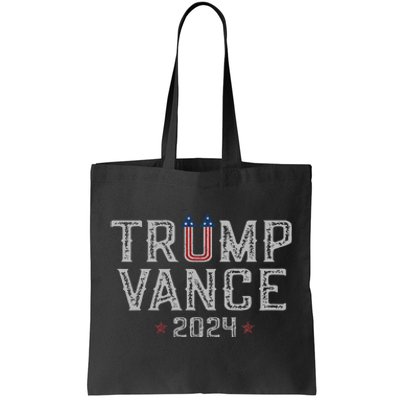 Trump Jd Vance 2024 Retro Stripe And Star Trump Vance 2024 Tote Bag