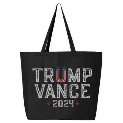 Trump Jd Vance 2024 Retro Stripe And Star Trump Vance 2024 25L Jumbo Tote