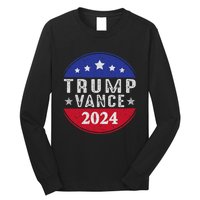 Trump Jd Vance 2024 Retro Us American Flag Trump Vance 2024 Long Sleeve Shirt