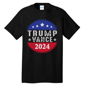 Trump Jd Vance 2024 Retro Us American Flag Trump Vance 2024 Tall T-Shirt