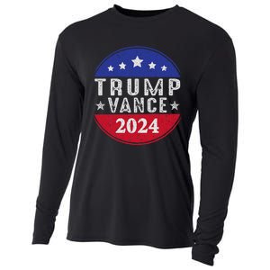 Trump Jd Vance 2024 Retro Us American Flag Trump Vance 2024 Cooling Performance Long Sleeve Crew