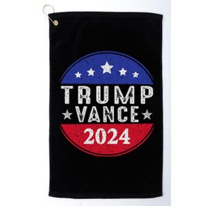 Trump Jd Vance 2024 Retro Us American Flag Trump Vance 2024 Platinum Collection Golf Towel