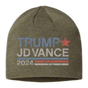 Trump Jd Vance 2024 Retro Stripe Trump Vance Sustainable Beanie