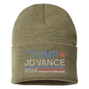 Trump Jd Vance 2024 Retro Stripe Trump Vance Sustainable Knit Beanie