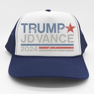 Trump Jd Vance 2024 Retro Stripe Trump Vance Trucker Hat