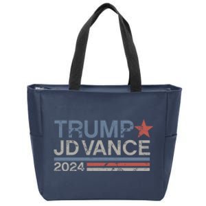 Trump Jd Vance 2024 Retro Stripe Trump Vance Zip Tote Bag