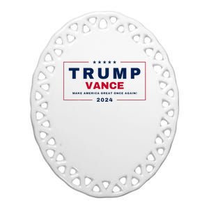 Trump Jd Vance 2024 For President Vp Republican Election 24 Ceramic Oval Ornament