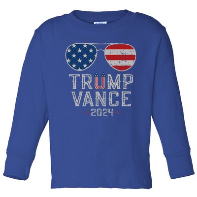 Trump Jd Vance 2024 Stripe And Star Toddler Long Sleeve Shirt