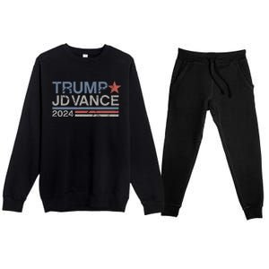 Trump Jd Vance 2024 Retro Stripe Trump Vance Premium Crewneck Sweatsuit Set