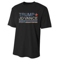 Trump Jd Vance 2024 Retro Stripe Trump Vance Performance Sprint T-Shirt