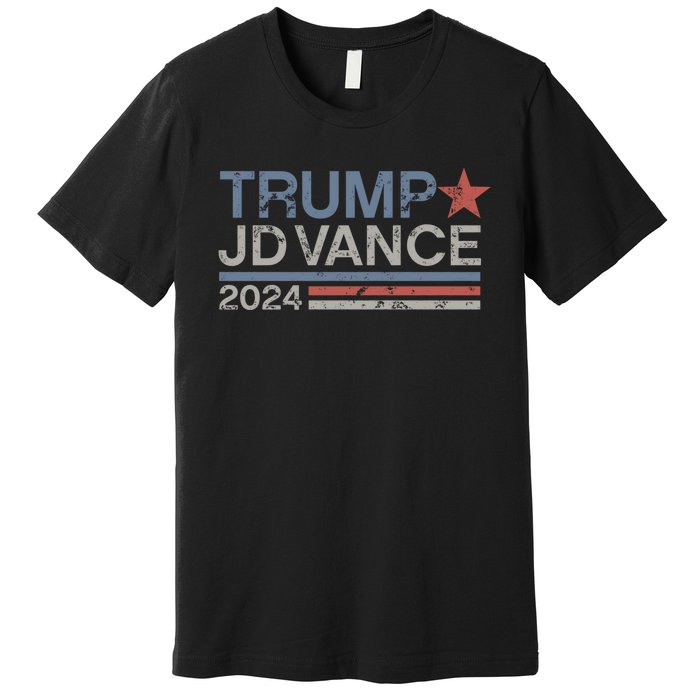 Trump Jd Vance 2024 Retro Stripe Trump Vance Premium T-Shirt