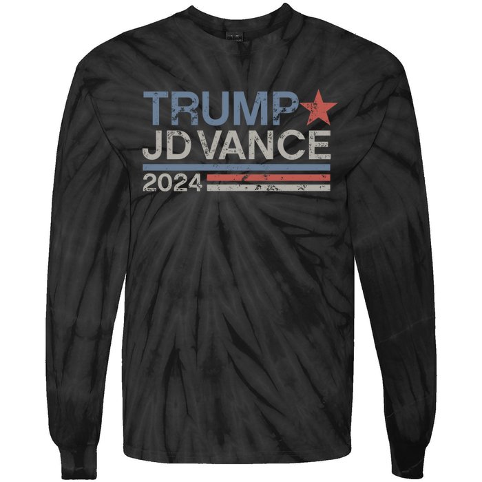 Trump Jd Vance 2024 Retro Stripe Trump Vance Tie-Dye Long Sleeve Shirt