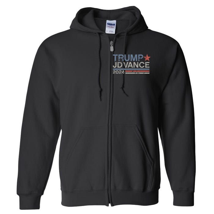 Trump Jd Vance 2024 Retro Stripe Trump Vance Full Zip Hoodie