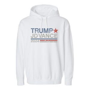 Trump Jd Vance 2024 Retro Stripe Trump Vance Garment-Dyed Fleece Hoodie