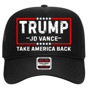 Trump Jd Vance 2024 For President Vp Republican Election 24 High Crown Mesh Back Trucker Hat