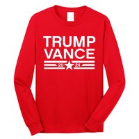 Trump Jd Vance 2024 Bold Retro Stripe Star Trump Vance 2024 Long Sleeve Shirt