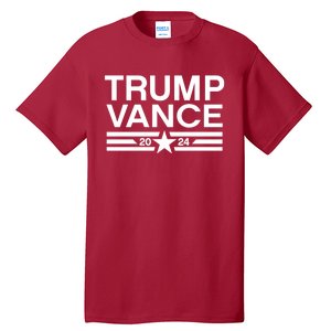 Trump Jd Vance 2024 Bold Retro Stripe Star Trump Vance 2024 Tall T-Shirt