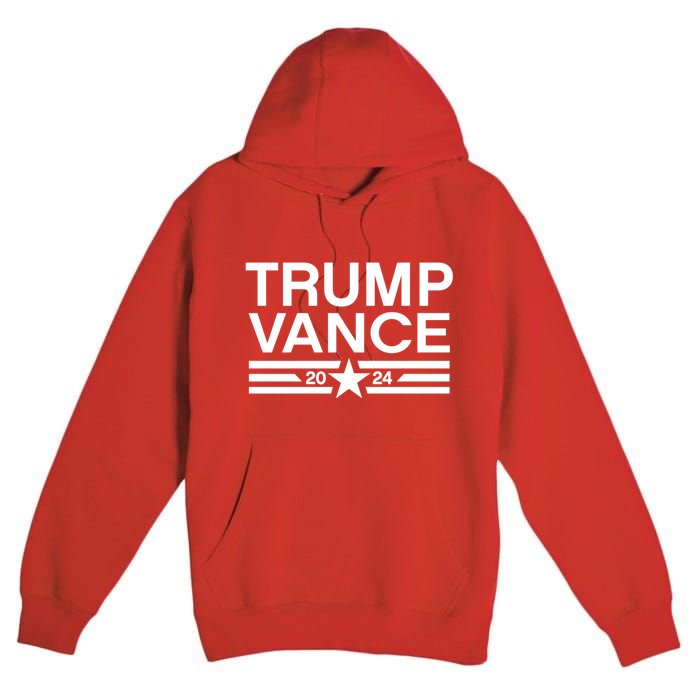 Trump Jd Vance 2024 Bold Retro Stripe Star Trump Vance 2024 Premium Pullover Hoodie