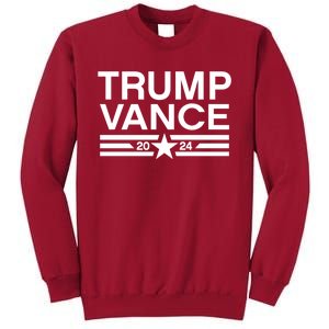 Trump Jd Vance 2024 Bold Retro Stripe Star Trump Vance 2024 Tall Sweatshirt