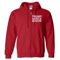 Trump Jd Vance 2024 Bold Retro Stripe Star Trump Vance 2024 Full Zip Hoodie