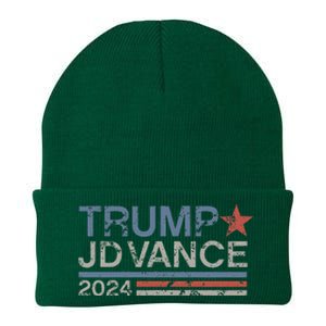 Trump Jd Vance 2024 Retro Stripe Trump Vance Knit Cap Winter Beanie