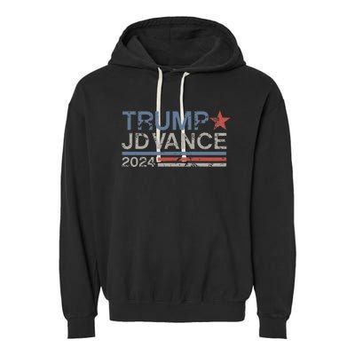 Trump Jd Vance 2024 Retro Stripe Trump Vance Garment-Dyed Fleece Hoodie