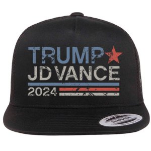 Trump Jd Vance 2024 Retro Stripe Trump Vance Flat Bill Trucker Hat