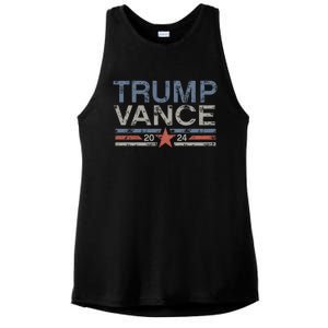 Trump J.D. Vance 2024 Trump Vance 2024 Retro Stripe Trump Jd Vance Ladies PosiCharge Tri-Blend Wicking Tank