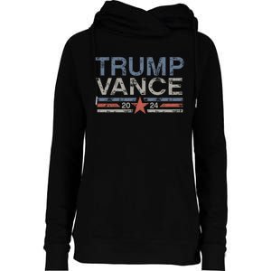 Trump J.D. Vance 2024 Trump Vance 2024 Retro Stripe Trump Jd Vance Womens Funnel Neck Pullover Hood