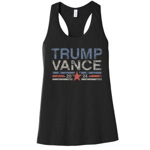 Trump J.D. Vance 2024 Trump Vance 2024 Retro Stripe Trump Jd Vance Women's Racerback Tank