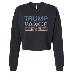 Trump J.D. Vance 2024 Trump Vance 2024 Retro Stripe Trump Jd Vance Cropped Pullover Crew