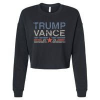 Trump J.D. Vance 2024 Trump Vance 2024 Retro Stripe Trump Jd Vance Cropped Pullover Crew