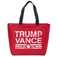 Trump J.D. Vance 2024 Trump Vance 2024 Retro Stripe Trump Jd Vance Zip Tote Bag