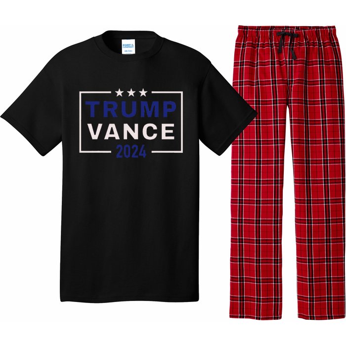 Trump Jd Vance 2024 Retro Stripe And Star Trump Vance 2024 Pajama Set