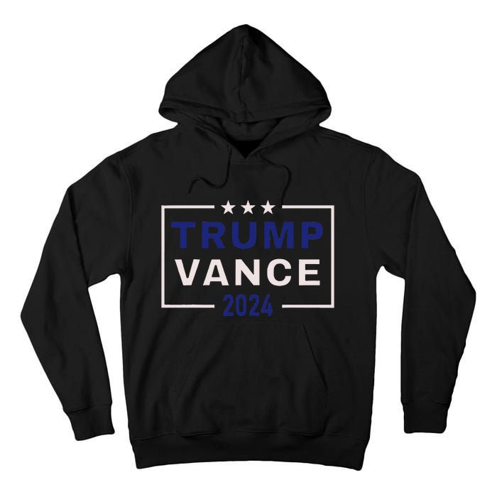 Trump Jd Vance 2024 Retro Stripe And Star Trump Vance 2024 Tall Hoodie