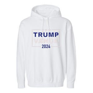 Trump Jd Vance 2024 Retro Stripe And Star Trump Vance 2024 Garment-Dyed Fleece Hoodie