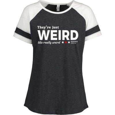 TheyRe Just Weird Kamala Harris 2024 Antitrump Enza Ladies Jersey Colorblock Tee