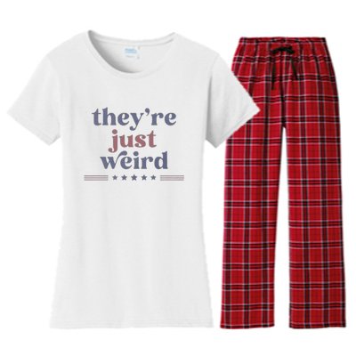 TheyRe Just Weird Kamala 2024 Trump Is Weird Women's Flannel Pajama Set