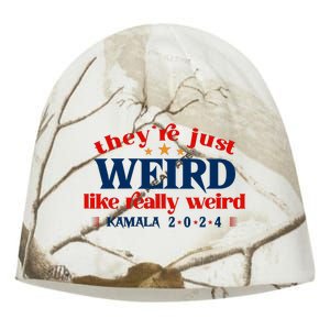 TheyRe Just Weird Kamala Harris Sticker Funny Antitrump Decal Vote Harrispre Kati - Camo Knit Beanie