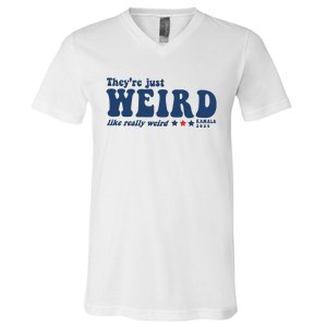 TheyRe Just Weird Antitrump TheyRe Weird Vote Blue V-Neck T-Shirt