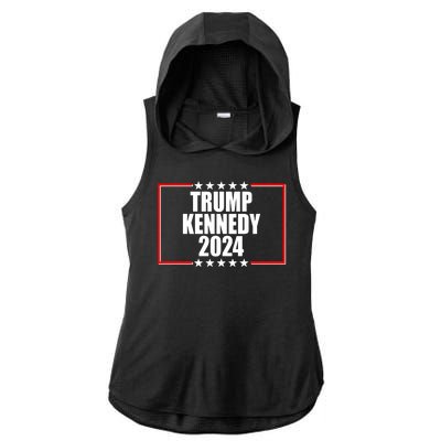 Trump Kennedy 2024 Election Logo Ladies PosiCharge Tri-Blend Wicking Draft Hoodie Tank