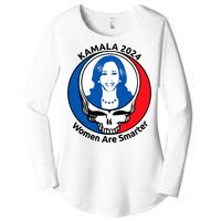 Tiffany Kamala 2024 Women Are Smarter Limited Women's Perfect Tri Tunic Long Sleeve Shirt