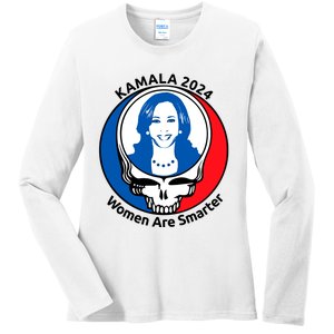 Tiffany Kamala 2024 Women Are Smarter Limited Ladies Long Sleeve Shirt